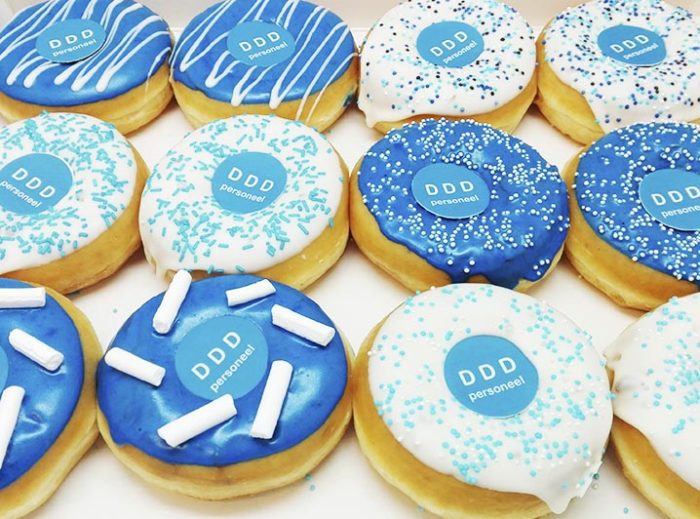 Gepersonaliseerde donuts voorbeeld DDD personeel - JJ Donuts