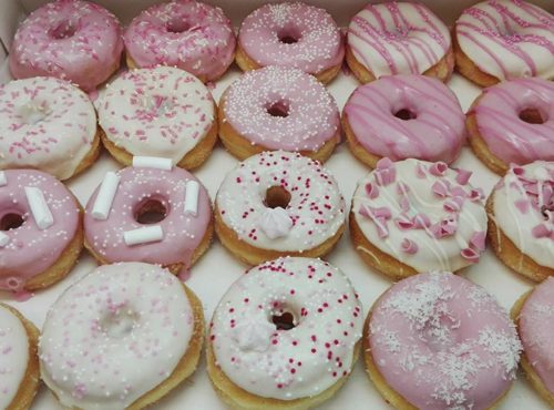 Pastel Pink Mini Donut box - JJ Donuts