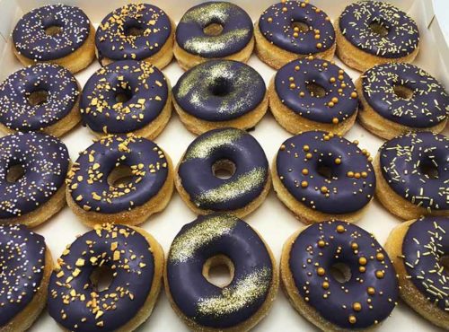 Deep Purple Gold Mini Donut box - JJ Donuts