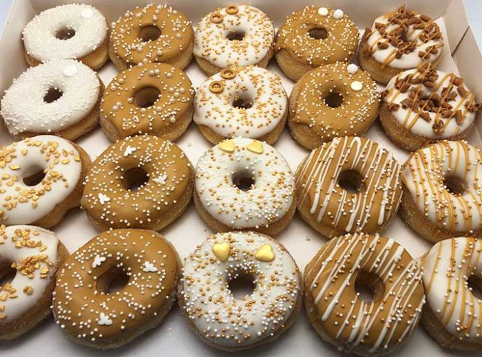 White Caramel Mini Donut box - JJ Donuts