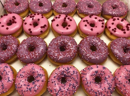Pink Purper Mini Donut box - JJ Donuts