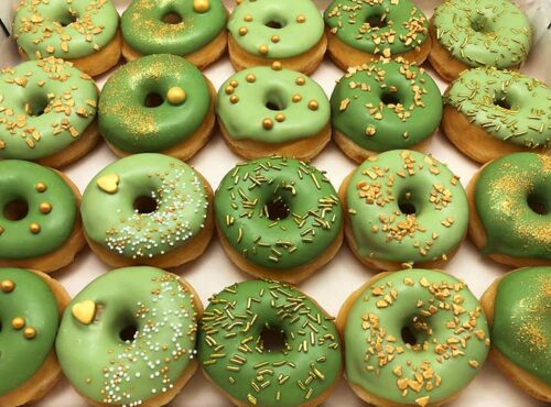 Green Gold Mini Donut box - JJ Donuts