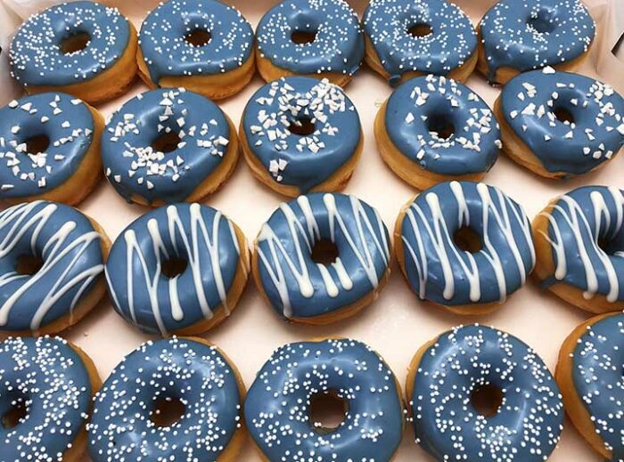 Bruiloft Thema Color Donut box - staal blauw - JJ Donuts