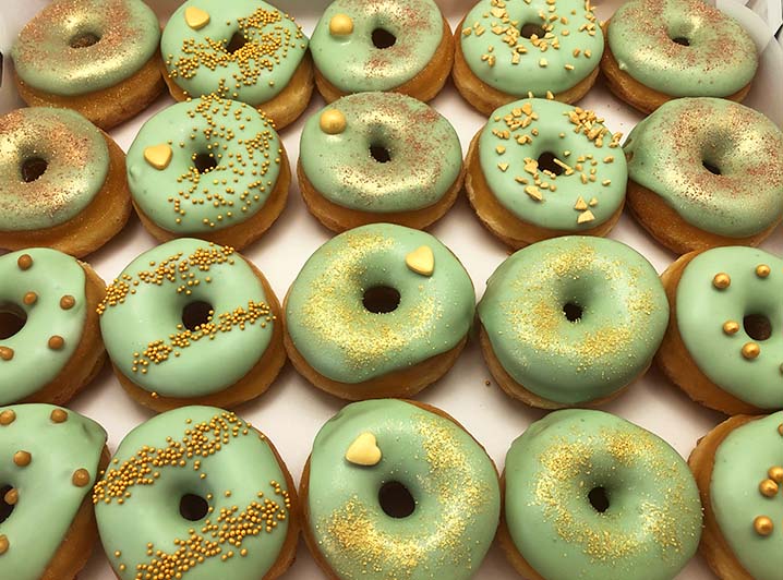 Mindy Gold Mini Donut box - JJ Donuts